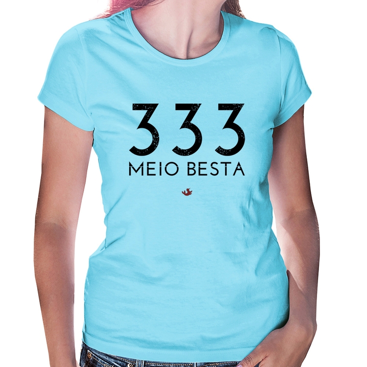 Baby Look 333 Meio Besta - Azul Bebê