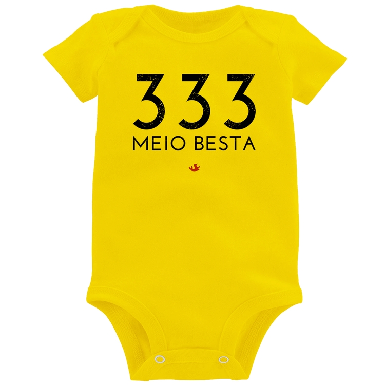 Body Bebê 333 Meio Besta - Amarelo