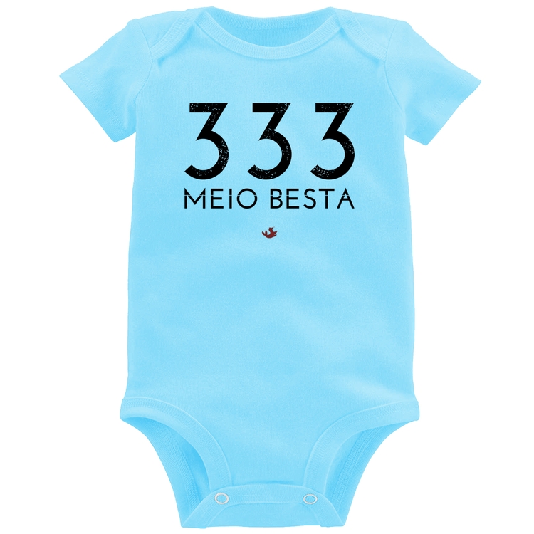 Body Bebê 333 Meio Besta - Azul Bebê