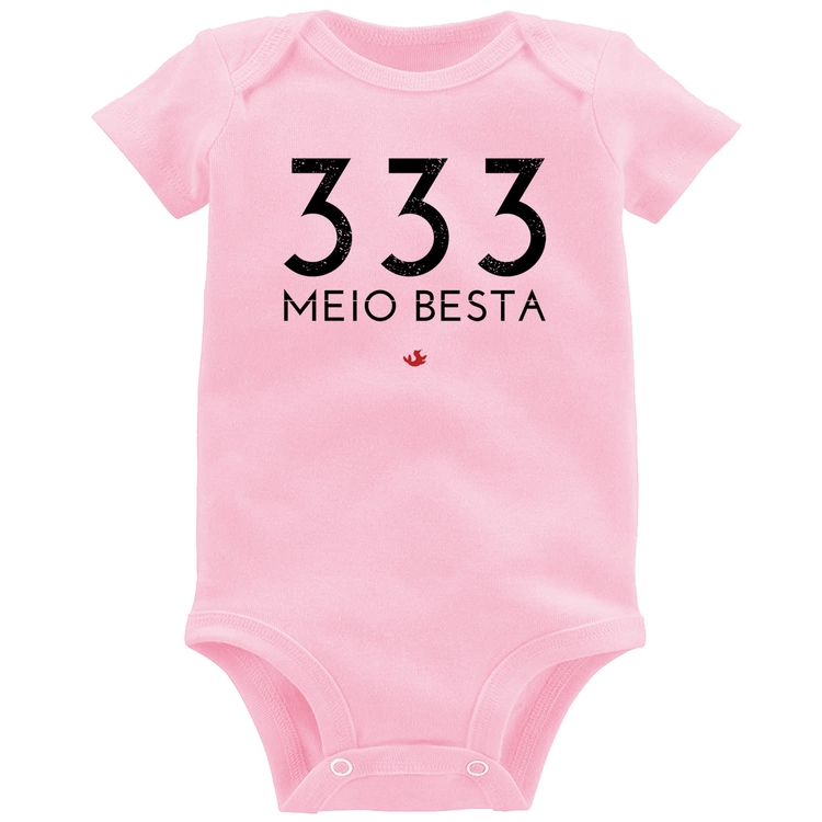 Body Bebê 333 Meio Besta - Rosa Bebê