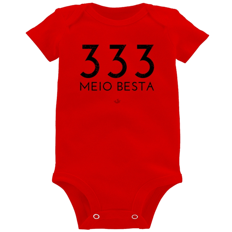 Body Bebê 333 Meio Besta - Vermelho