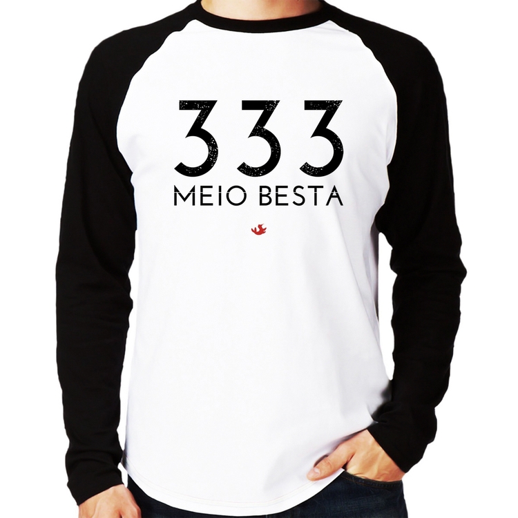 Camiseta Raglan 333 Meio Besta Manga Longa