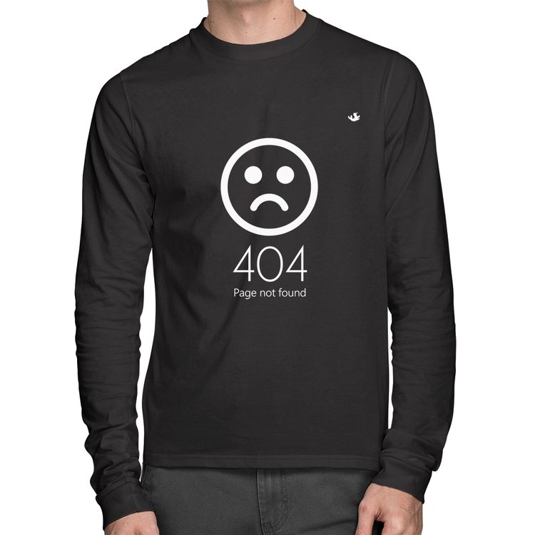 Camiseta Algodão 404 Page not found Manga Longa