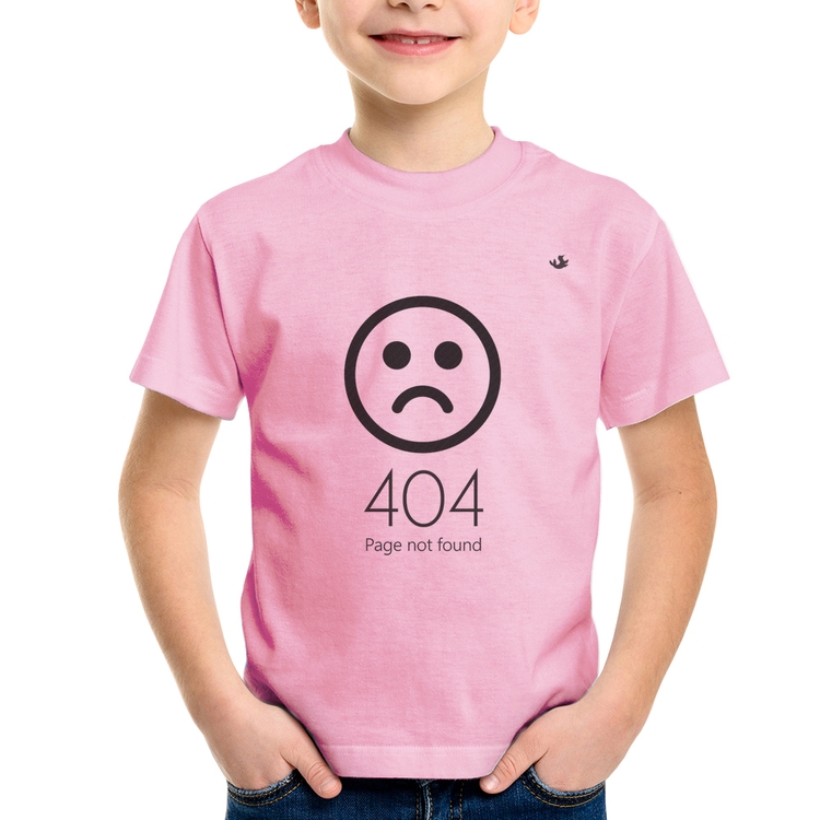 Camiseta Infantil 404 Page not found - Rosa Bebê