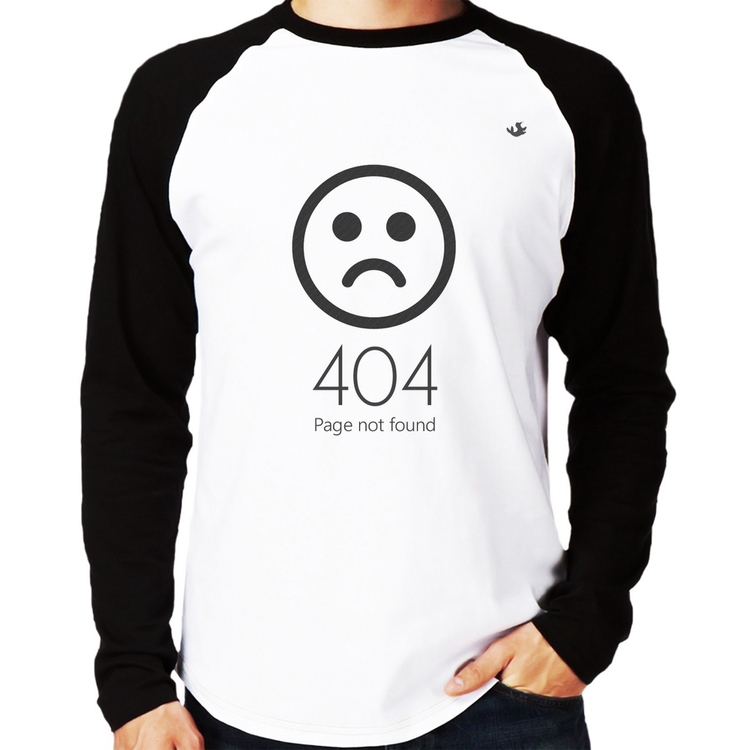 Camiseta Raglan 404 Page not found Manga Longa