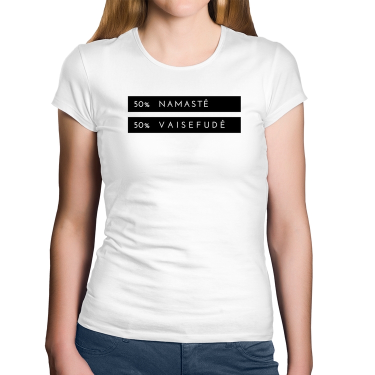 Baby Look Algodão 50% Namastê 50% Vaisefudê - Branca