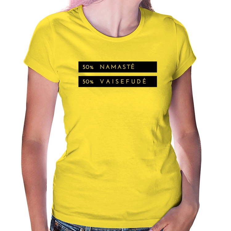 Baby Look 50% Namastê 50% Vaisefudê - Amarela