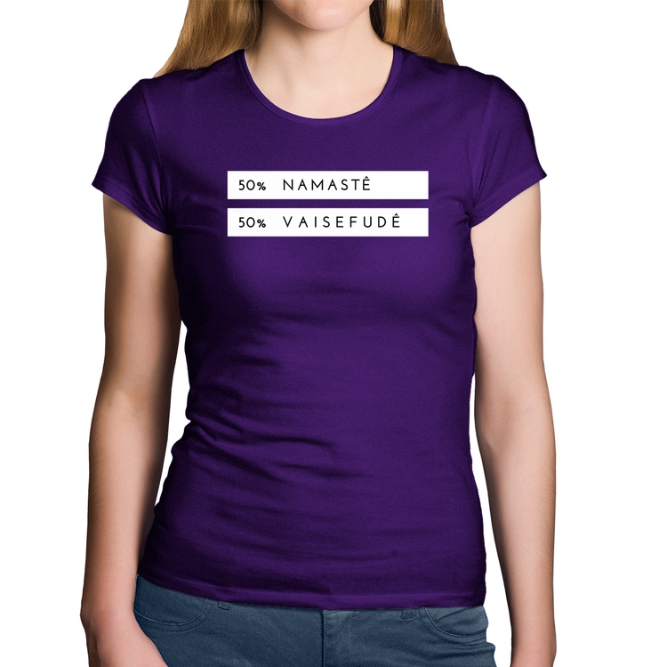 Baby Look Algodão 50% Namastê 50% Vaisefudê - Roxa