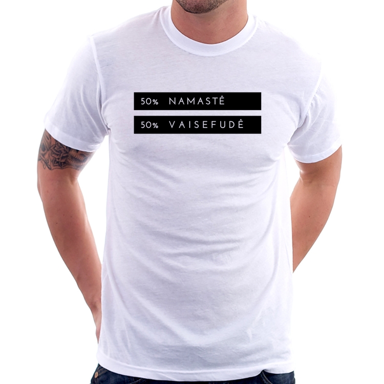 Camiseta 50% Namastê 50% Vaisefudê