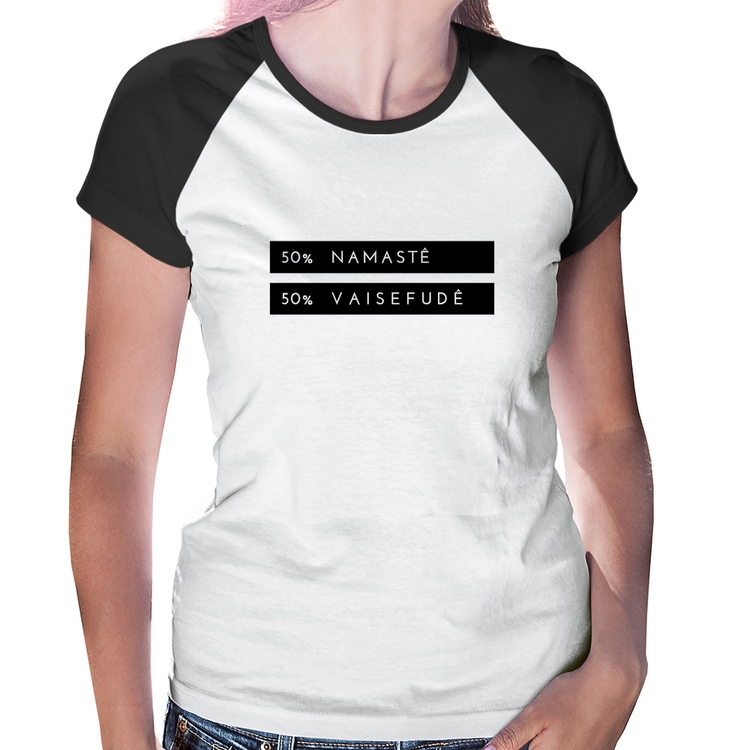 Baby Look Raglan 50% Namastê 50% Vaisefudê