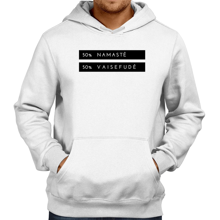 Moletom 50% Namastê 50% Vaisefudê - Branco