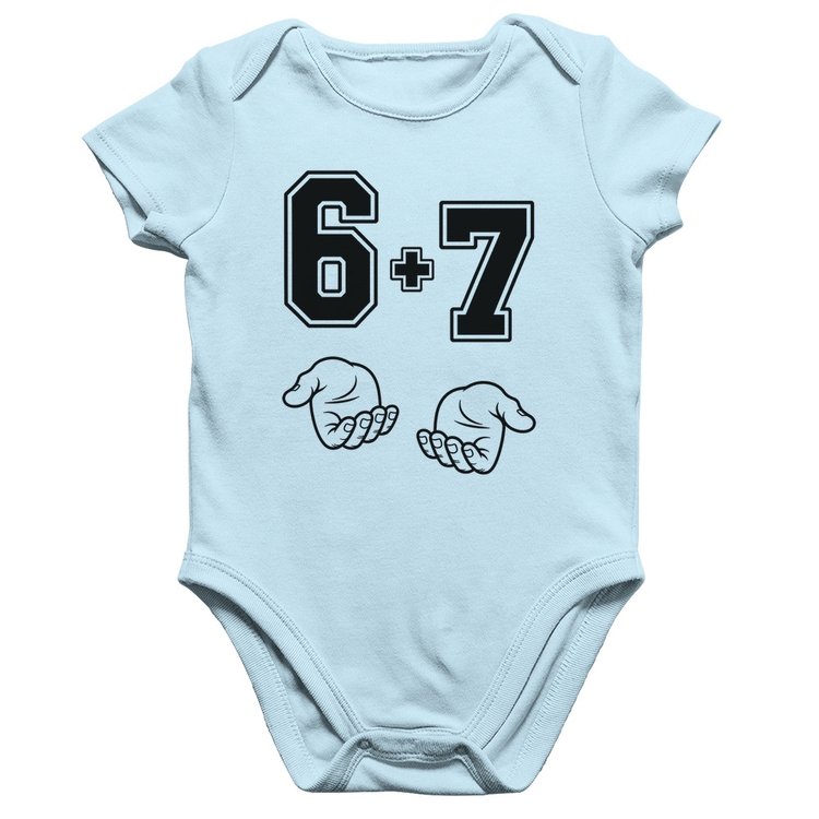 Body Bebê Algodão 6 + 7 Six Seven PT 13 - Azul Bebê
