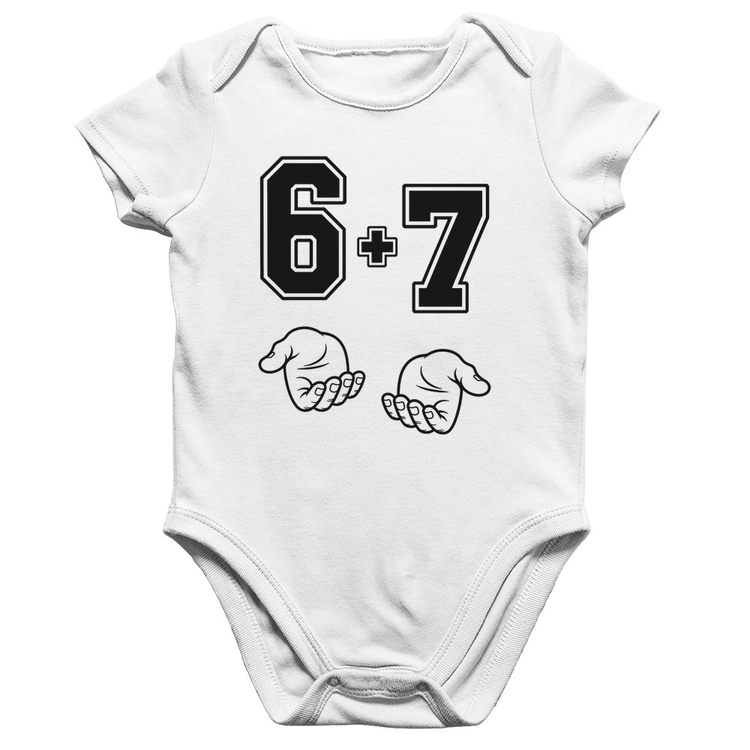 Body Bebê Algodão 6 + 7 Six Seven PT 13 - Branco