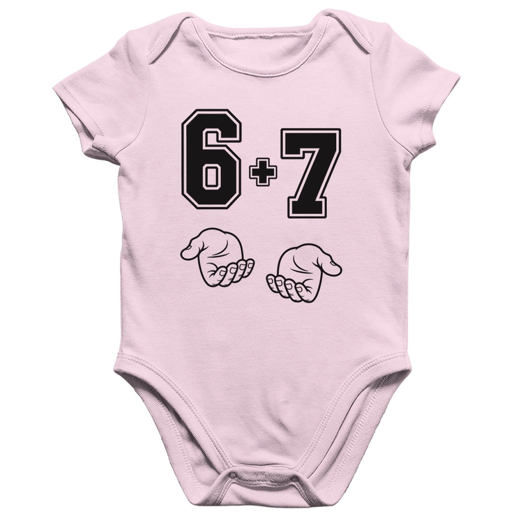 Body Bebê Algodão 6 + 7 Six Seven PT 13 - Rosa Bebê