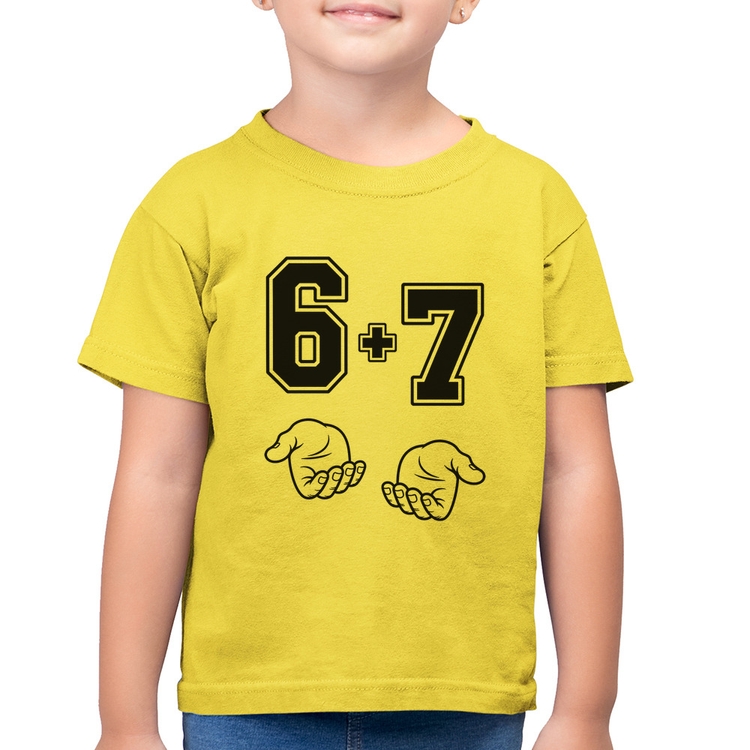 Camiseta Algodão Infantil 6 + 7 Six Seven PT 13 - Amarelo Canário