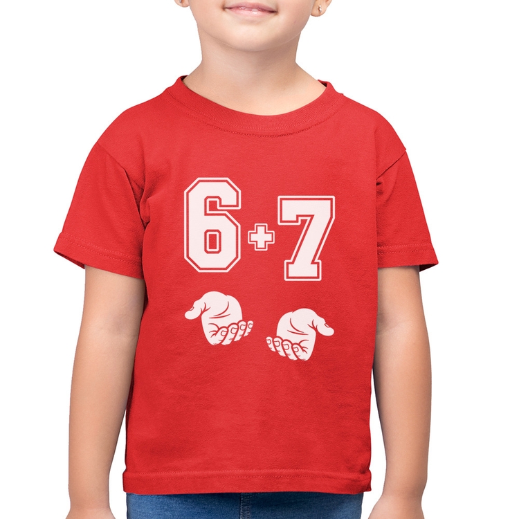 Camiseta Algodão Infantil 6 + 7 Six Seven PT 13 - Vermelha
