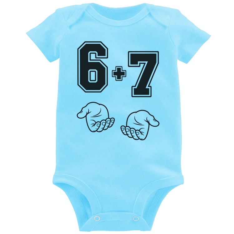 Body Bebê 6 + 7 Six Seven PT 13 - Azul Bebê