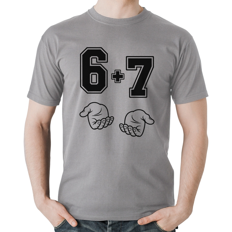 Camiseta Algodão 6 + 7 Six Seven PT 13 - Cinza