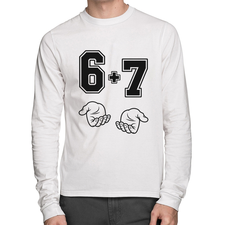 Camiseta Algodão 6 + 7 Six Seven PT 13 Manga Longa - Branca