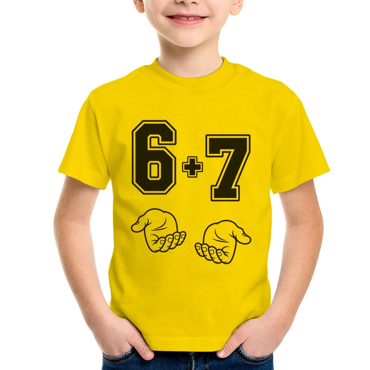 Camiseta Infantil 6 + 7 Six Seven PT 13 - Amarela