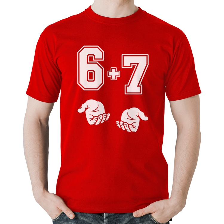 Camiseta Algodão 6 + 7 Six Seven PT 13 - Vermelha