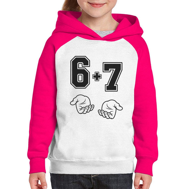 Moletom Infantil 6 + 7 Six Seven PT 13 - Branco/Rosa