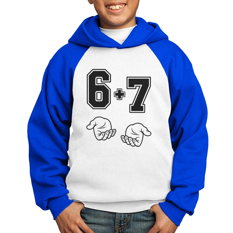 Moletom Infantil 6 + 7 Six Seven PT 13 - Branco/Azul