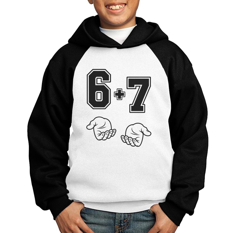 Moletom Infantil 6 + 7 Six Seven PT 13 - Branco/Preto