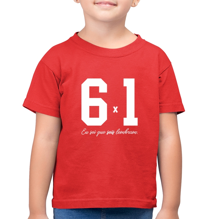 Camiseta Algodão Infantil 6x1 - Vermelha
