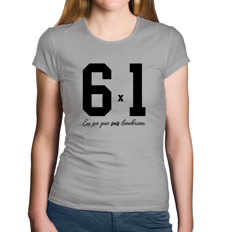 Baby Look Algodão 6x1 - Cinza