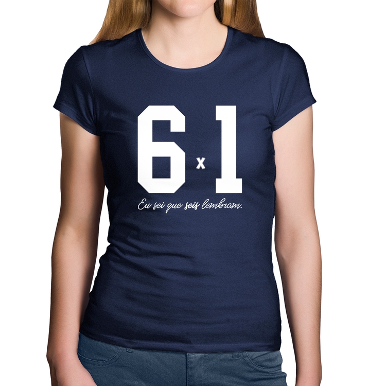 Baby Look Algodão 6x1 - Marinho