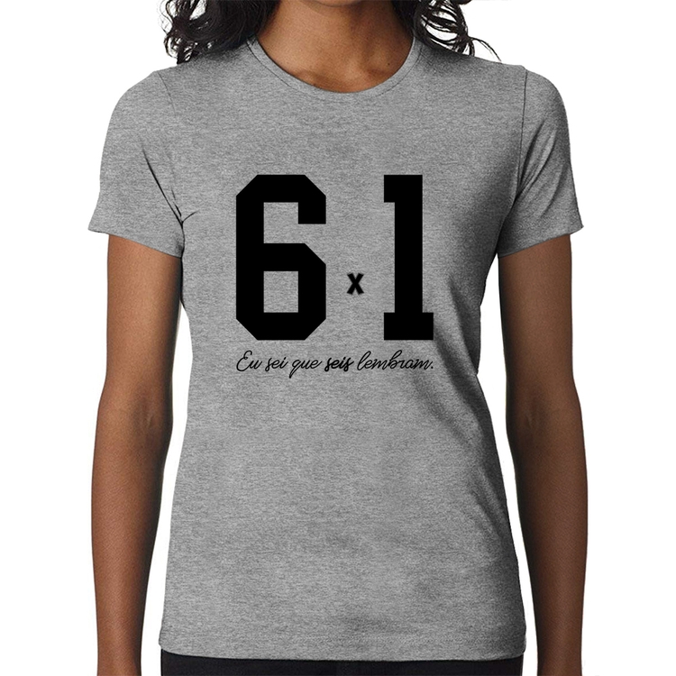 Baby Look 6x1 - Cinza