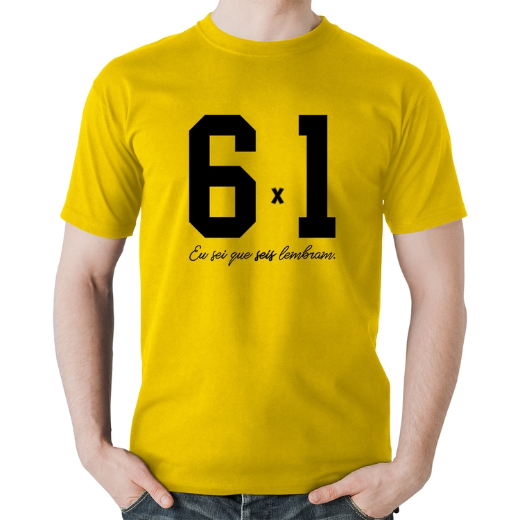 Camiseta Algodão 6x1 - Amarela
