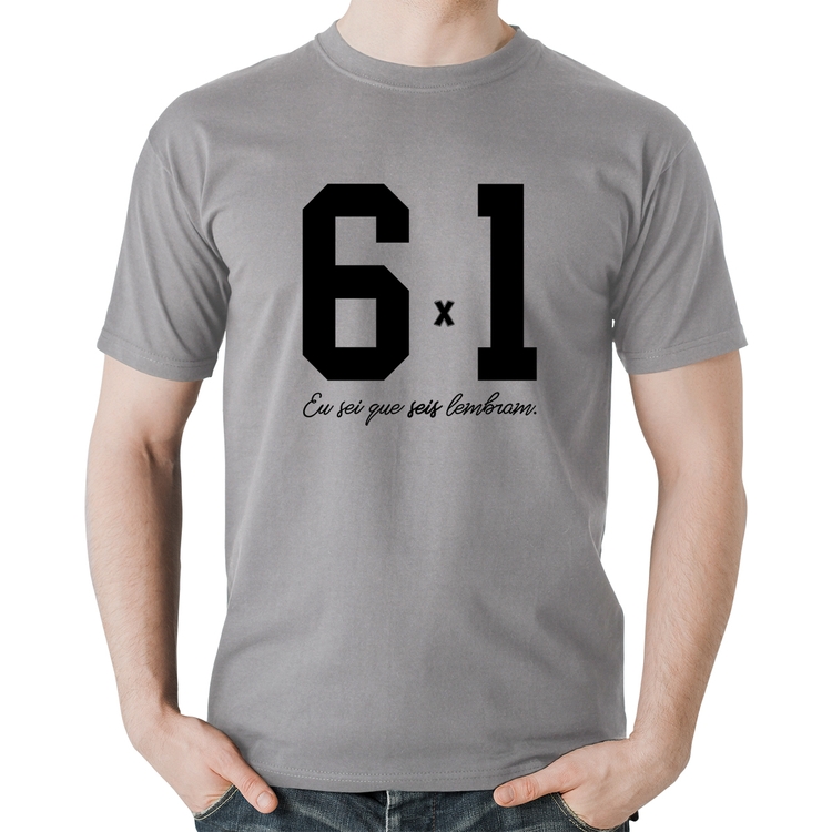 Camiseta Algodão 6x1 - Cinza