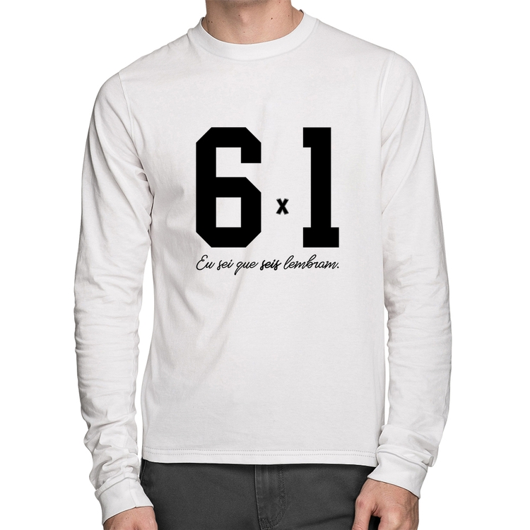 Camiseta Algodão 6x1 Manga Longa - Branca
