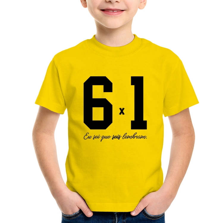 Camiseta Infantil 6x1 - Amarela