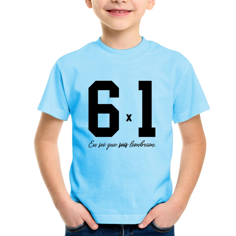 Camiseta Infantil 6x1 - Azul Bebê