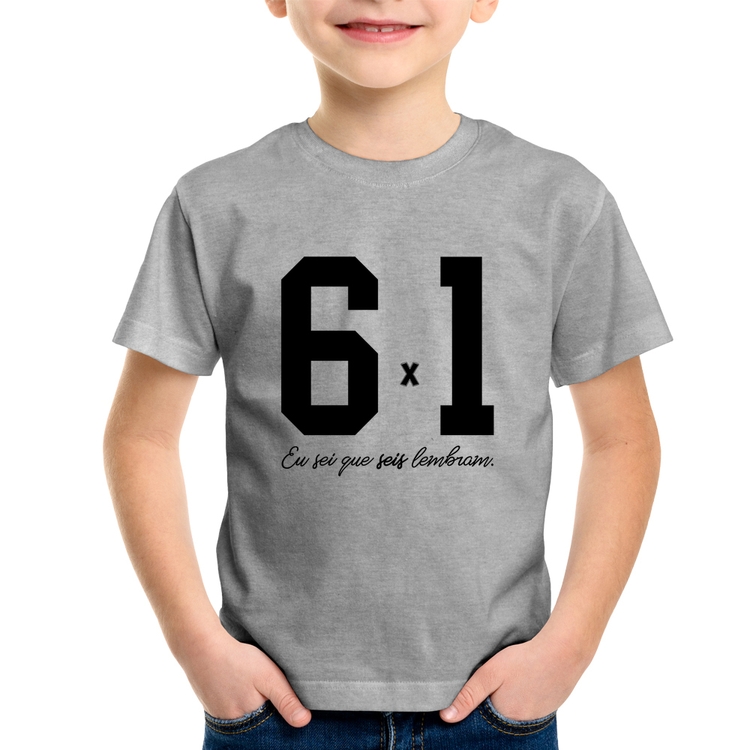 Camiseta Infantil 6x1 - Cinza