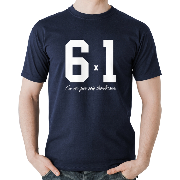 Camiseta Algodão 6x1 - Marinho