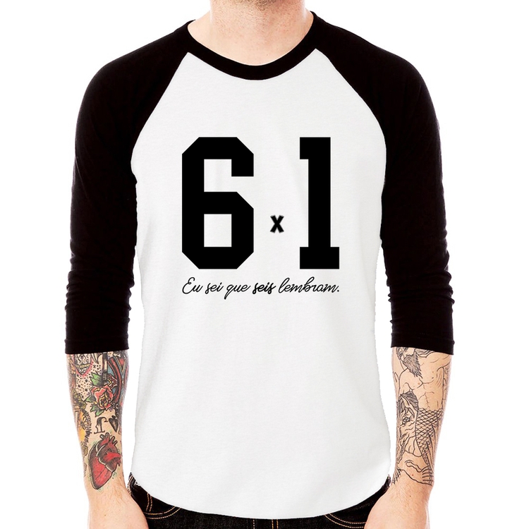 Camiseta Raglan 6x1 Manga 3/4