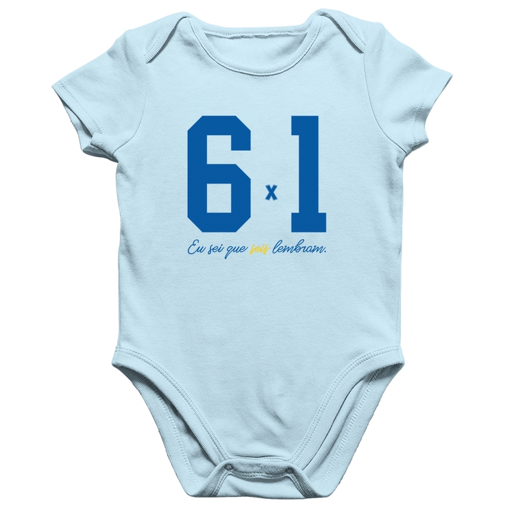 Body Bebê Algodão 6x1 Eu sei que seis lembram - Azul Bebê