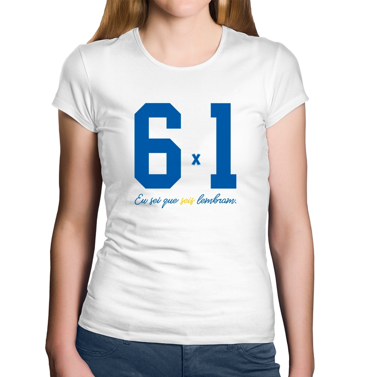 Baby Look Algodão 6x1 Eu sei que seis lembram - Branca