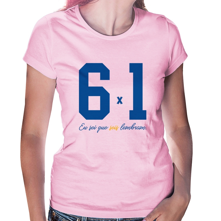 Baby Look 6x1 Eu sei que seis lembram - Rosa Bebê