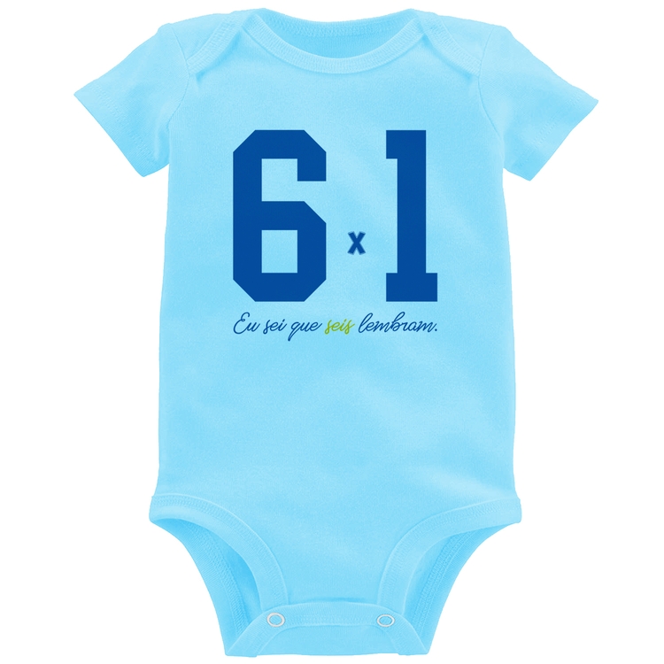 Body Bebê 6x1 Eu sei que seis lembram - Azul Bebê