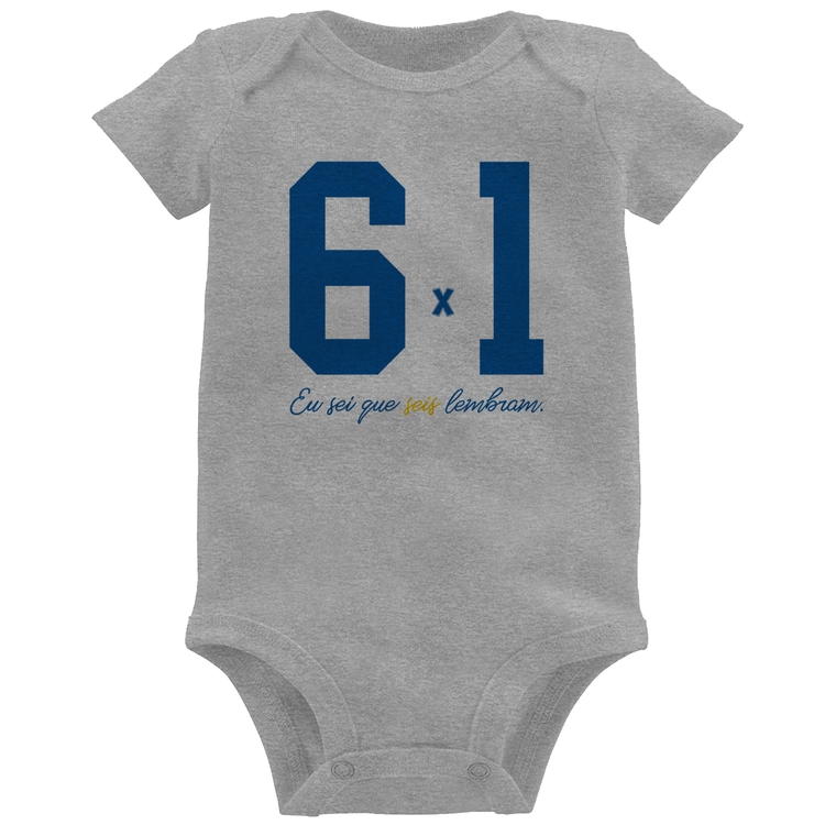 Body Bebê 6x1 Eu sei que seis lembram - Cinza