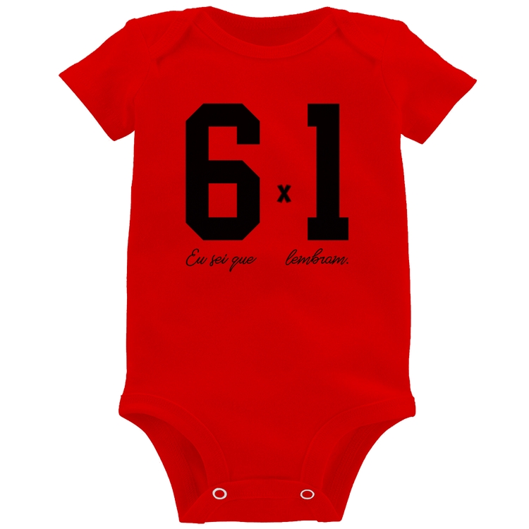 Body Bebê 6x1 Eu sei que seis lembram - Vermelho