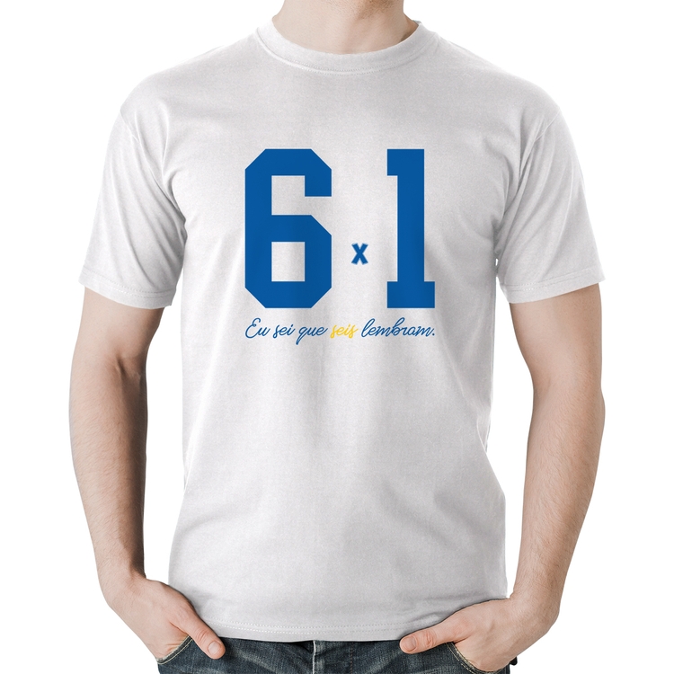 Camiseta Algodão 6x1 Eu sei que seis lembram - Branca
