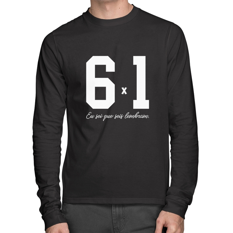 Camiseta Algodão 6x1 Eu sei que seis lembram Manga Longa