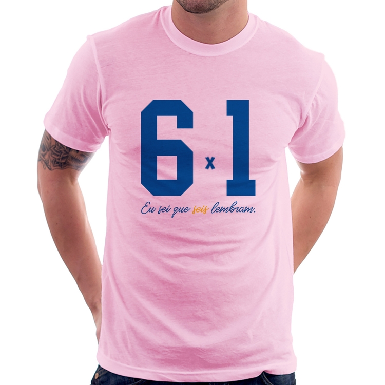 Camiseta 6x1 Eu sei que seis lembram - Rosa Bebê