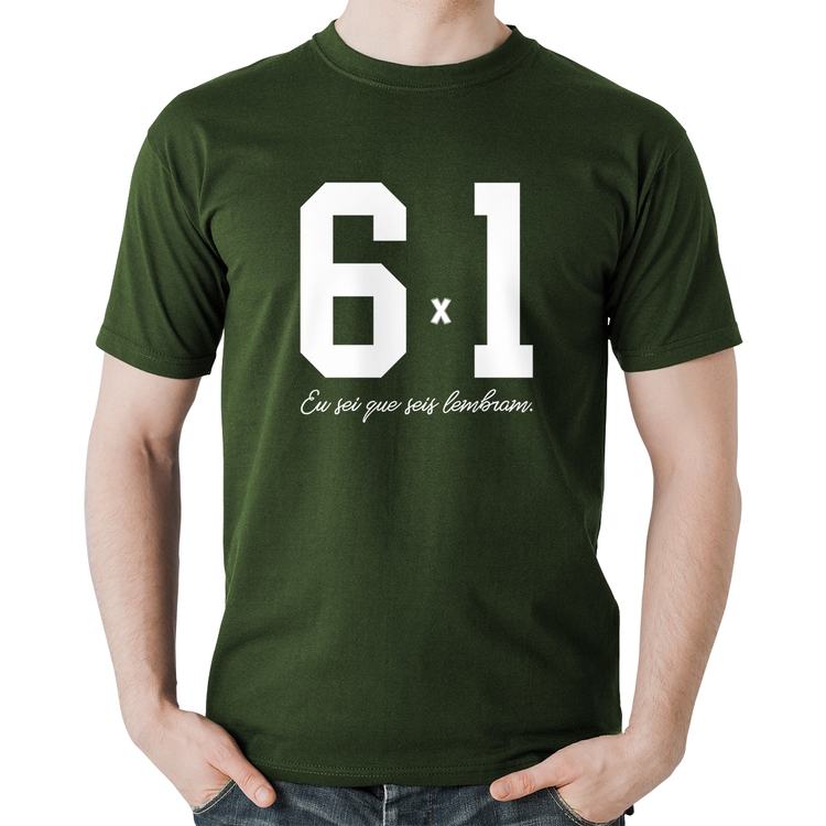 Camiseta Algodão 6x1 Eu sei que seis lembram - Musgo